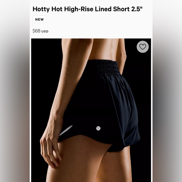 lululemon athletica Pants - Lululemon Hotty Hot High-Rise Lined Short 2.5" in Black size 4